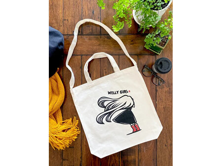 Welly Girl Tote Bag - Red Boots