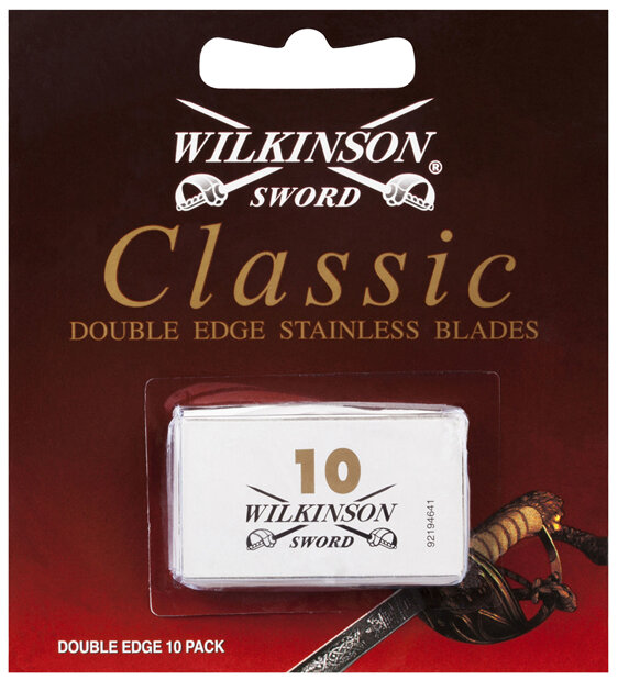 Wilkinson Sword Double Edge Stainless Shaving Blades Classic 10 Pack