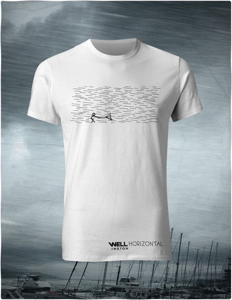 Windy Wellington, black on whiteT-Shirt