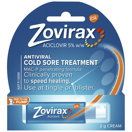 Zovirax Cold Sore Treatment Cream Pump 2g