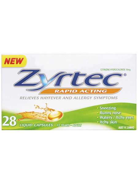 Zyrtec Cetirizine Rapid Acting Relief - 28 Caps