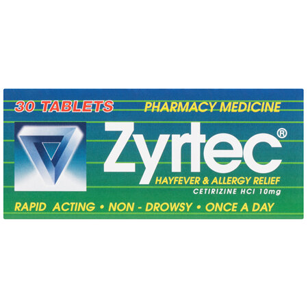 Zyrtec Hayfever & Allergy Relief Rapid Acting Non-Drowsy 30 Tablets