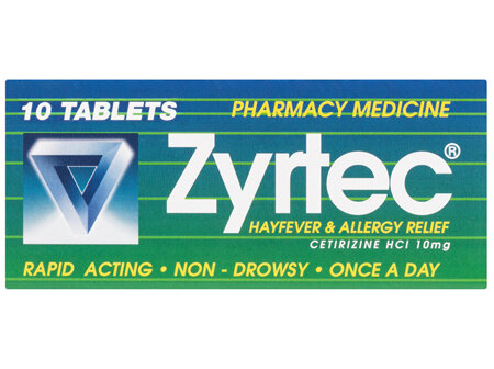 Zyrtec Hayfever & Allergy Relief Rapid Acting Non-Drowsy 10 Tablets