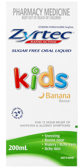 Zyrtec Kids Allergy & Hayfever Oral Liquid Banana 200mL