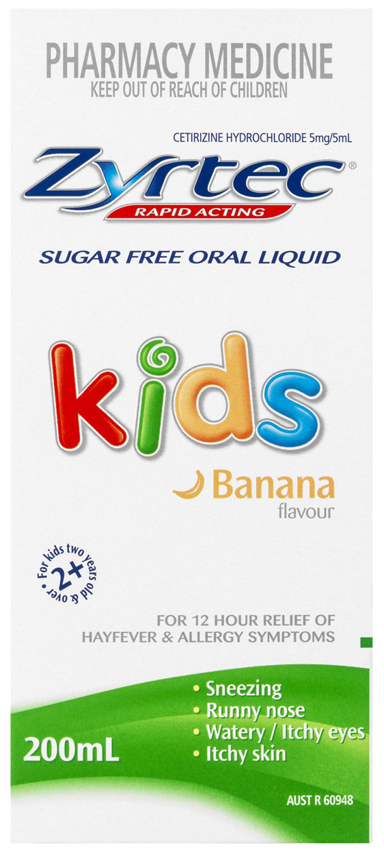 Zyrtec Kids Allergy & Hayfever Oral Liquid Banana 200mL