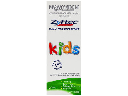 Zyrtec Kids Allergy & Hayfever Relief Antihistamine Oral Drops 20mL