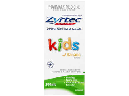 Zyrtec Kids Fast Acting Allergy & Hayfever Relief Liquid 200mL