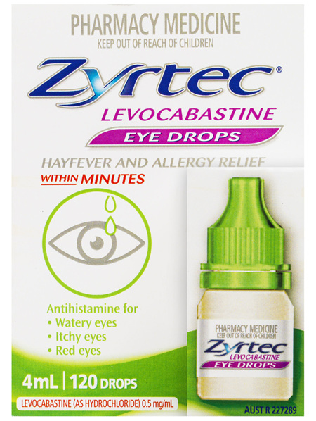Zyrtec Levocabastine Hayfever & Allergy Eye Drops 4mL