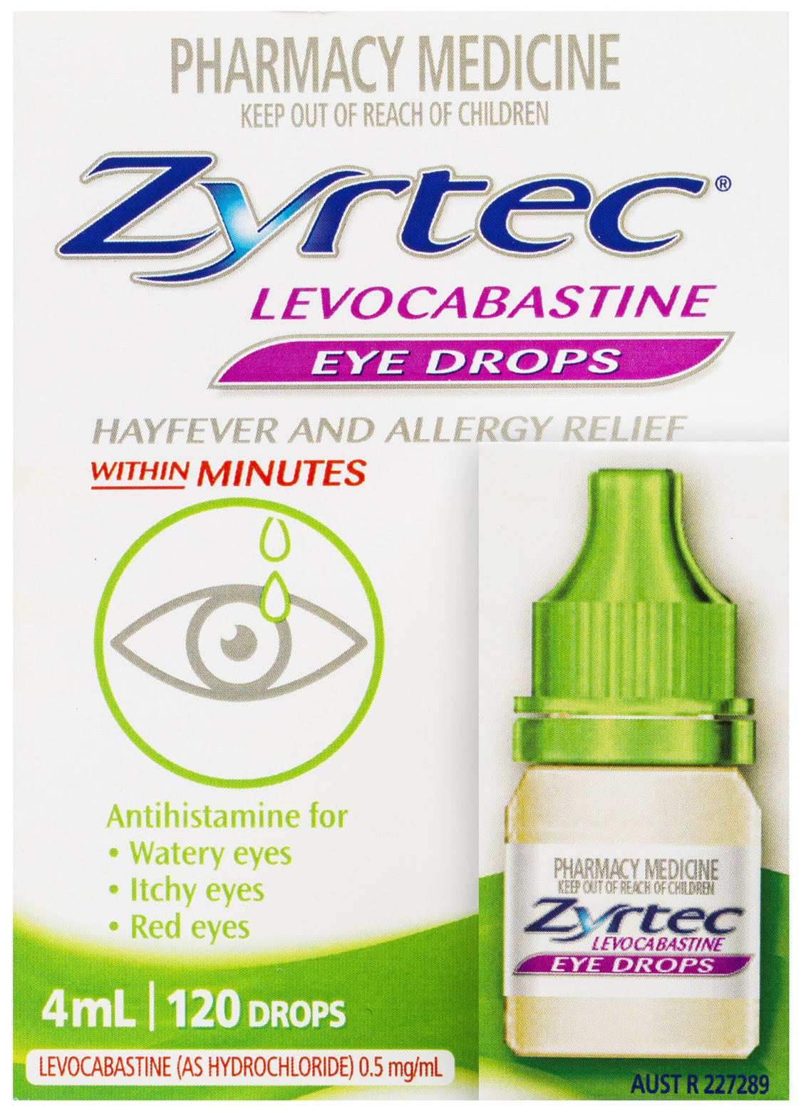 Zyrtec Levocabastine Hayfever & Allergy Eye Drops 4mL Galluzzo's Chemist