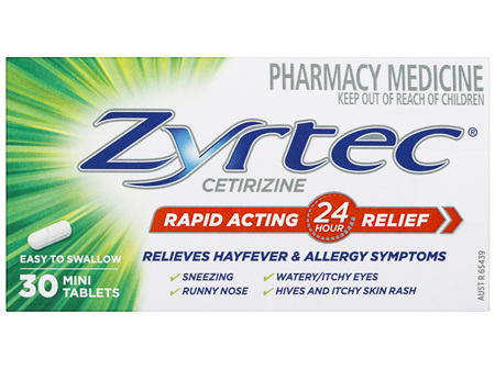 Zyrtec Rapid Acting Allergy & Hayfever Mini Tablets 30 Pack