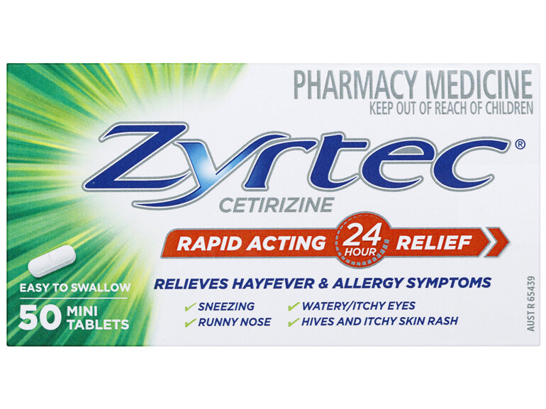 Zyrtec Rapid Acting Hayfever & Allergy Relief Antihistamine Mini Tablets 50 Pack - Moorebank Day & Night Pharmacy